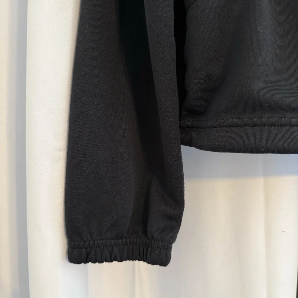 Nike Cropped Zip Up Jacket Black Lightweight Athleisure Gym Medium - Picture 6 of 11